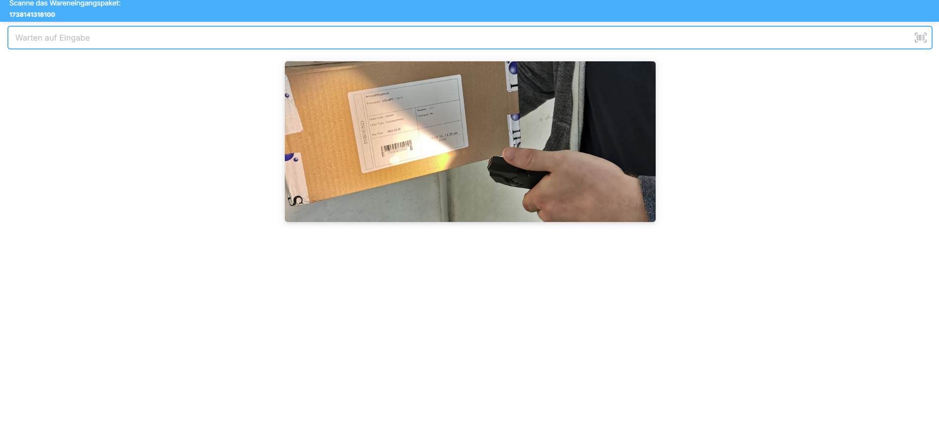 Scannen des Pakets Scannen des Pakets