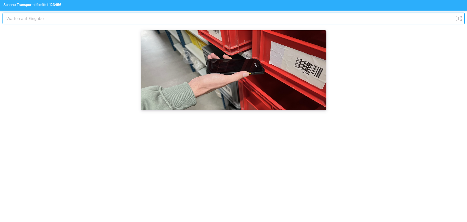 Zweites Transporthilfsmittel scannen Zweites Transporthilfsmittel scannen