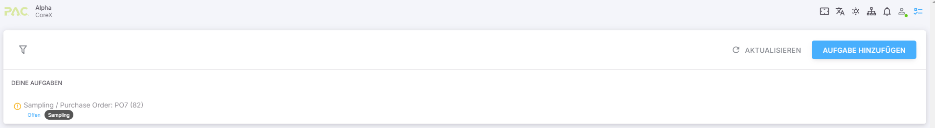 Sampling nach Receiving