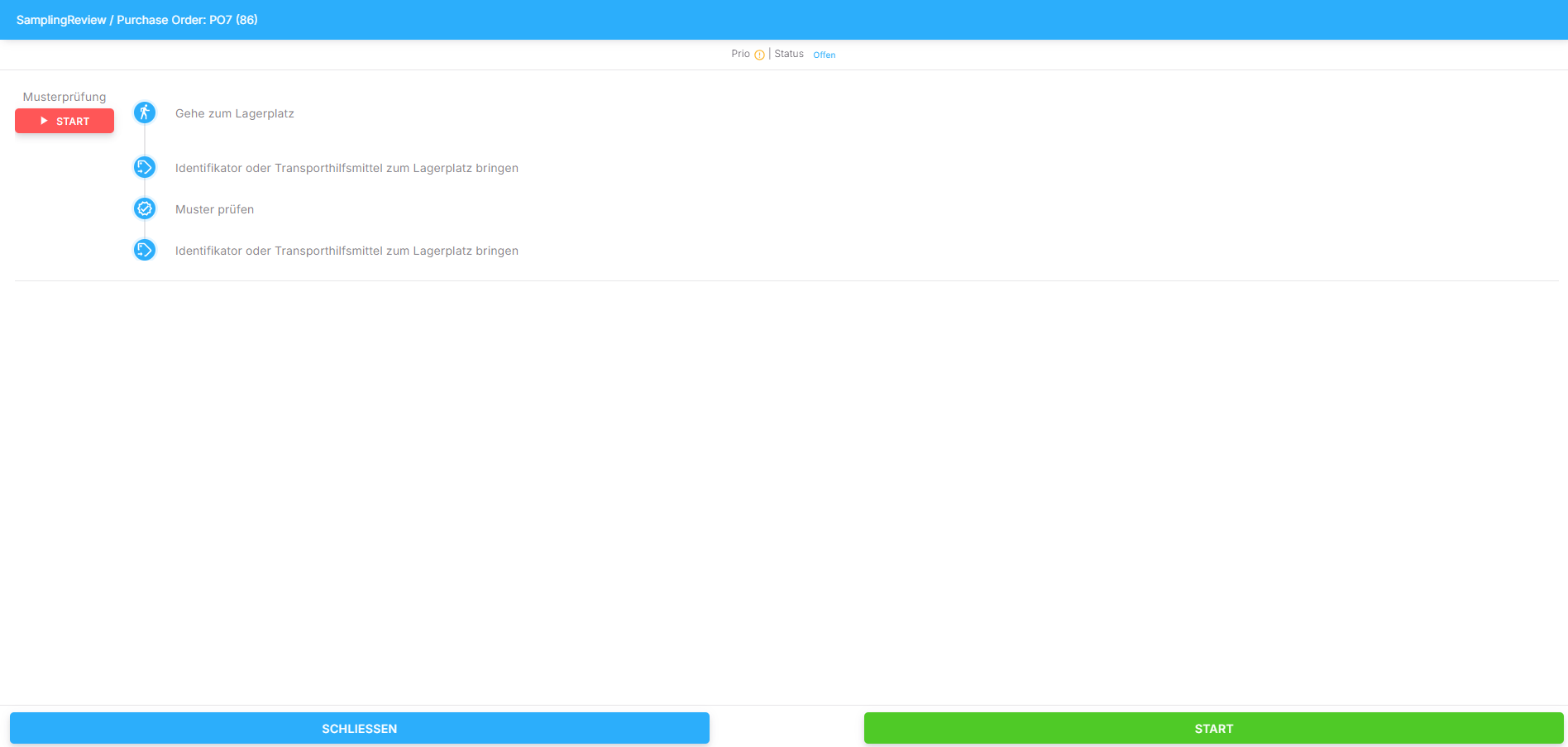 Sampling starten Sampling starten