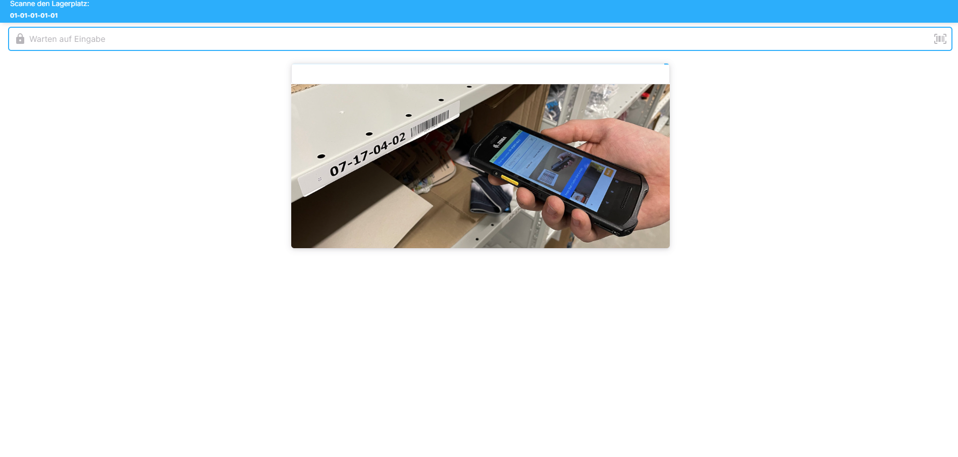 Lagerplatz scannen Lagerplatz scannen